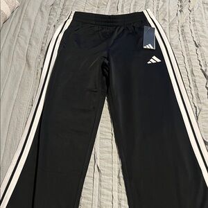Adidas Kids Black Joggers with White Stripes